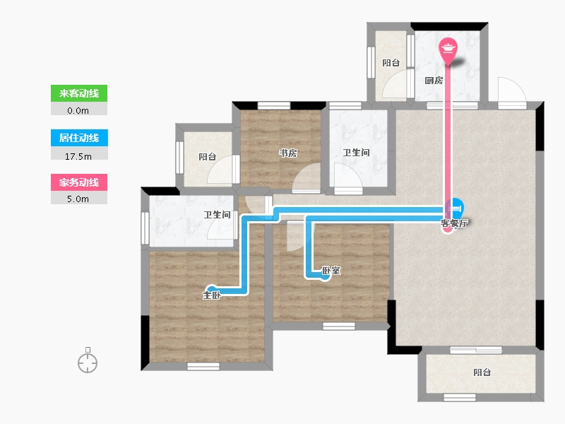 四川省-成都市-川网国际花园-90.42-户型库-动静线