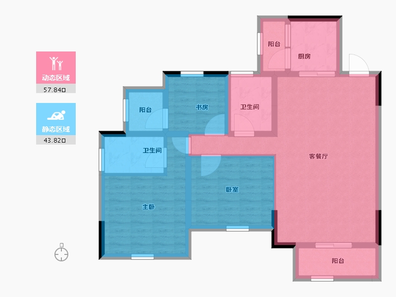 四川省-成都市-川网国际花园-90.42-户型库-动静分区