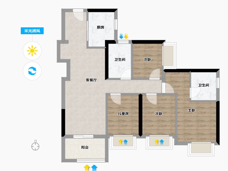 广东省-深圳市-万科未来之光-78.40-户型库-采光通风