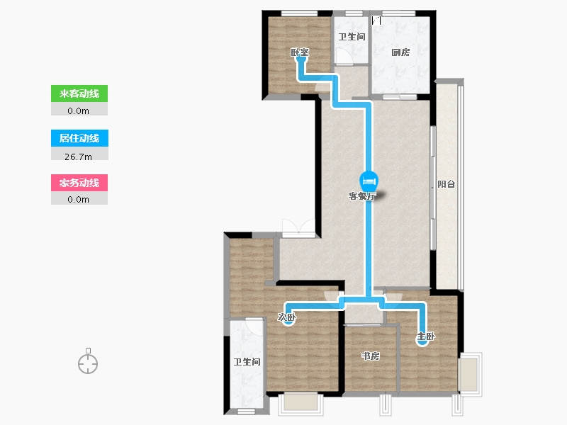 河南省-郑州市-北龙湖瑞府-128.01-户型库-动静线