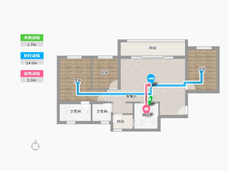 重庆-重庆市-里城樾公馆-78.05-户型库-动静线