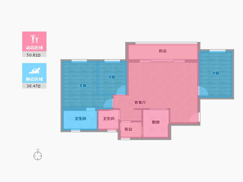 重庆-重庆市-里城樾公馆-78.05-户型库-动静分区