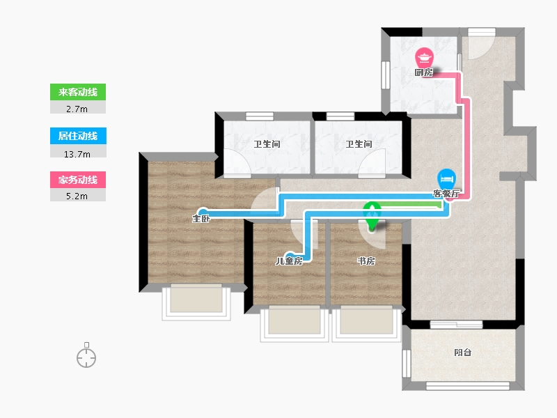 广东省-深圳市-万科未来之光-64.00-户型库-动静线