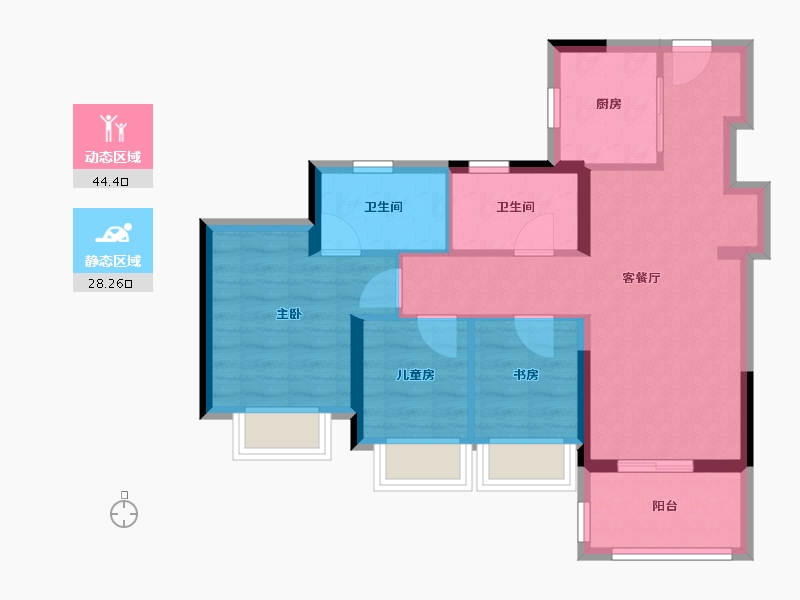 广东省-深圳市-万科未来之光-64.00-户型库-动静分区