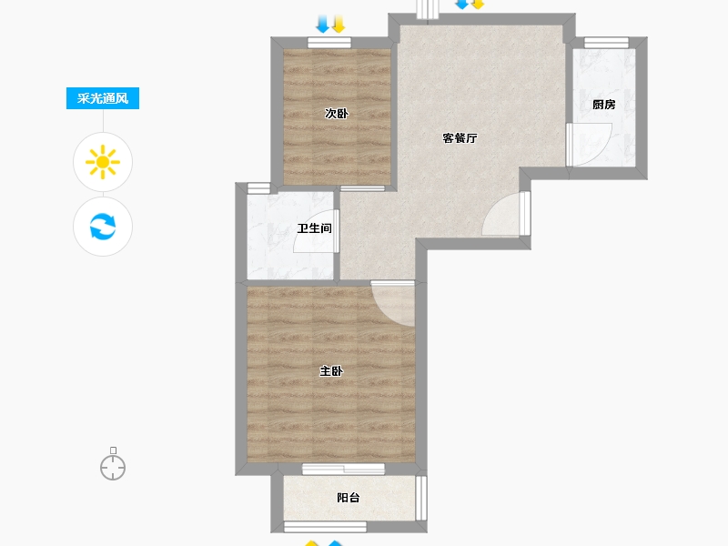 贵州省-贵阳市-玫瑰园-50.00-户型库-采光通风