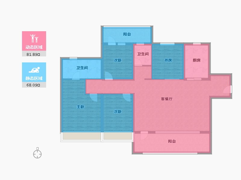 青海省-西宁市-中房·东方云舒-134.40-户型库-动静分区