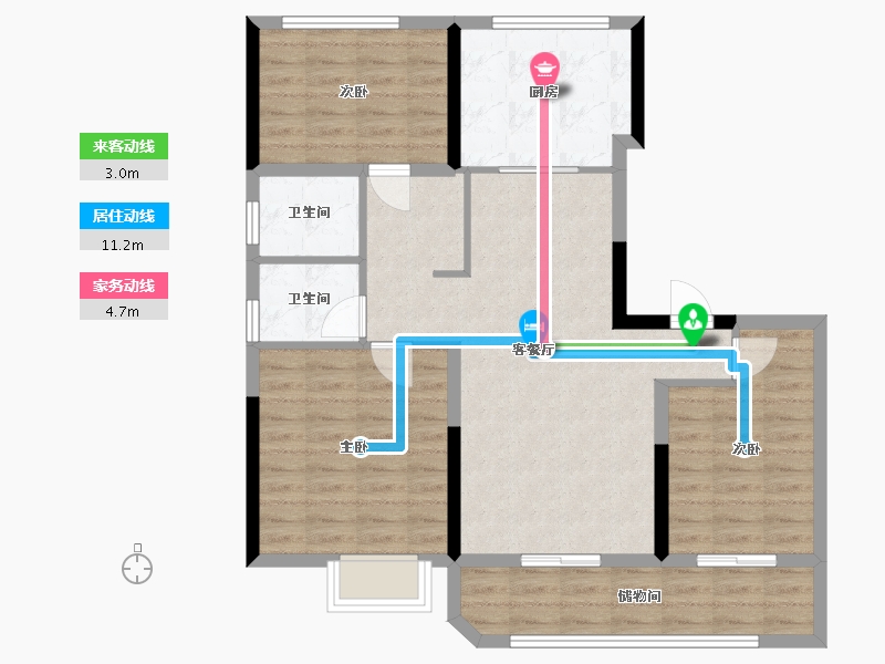 江苏省-南通市-十里江山-88.00-户型库-动静线