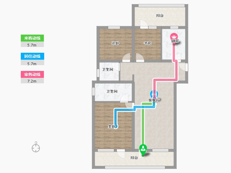 青海省-西宁市-中房·东方云舒-96.00-户型库-动静线