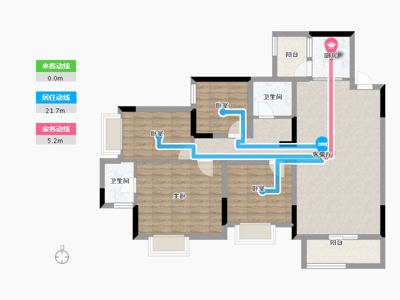 四川省-成都市-川网国际花园-100.86-户型库-动静线