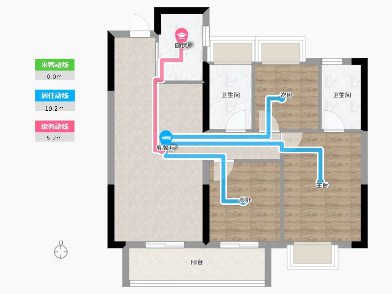 湖北省-武汉市-武汉城建花山印象二期-75.30-户型库-动静线