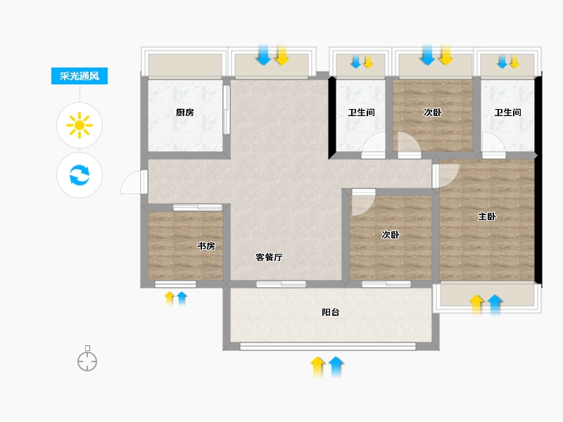 广东省-惠州市-方圆天俊-93.16-户型库-采光通风