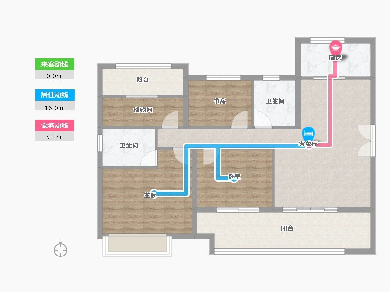 湖南省-长沙市-兴进珺府-98.67-户型库-动静线