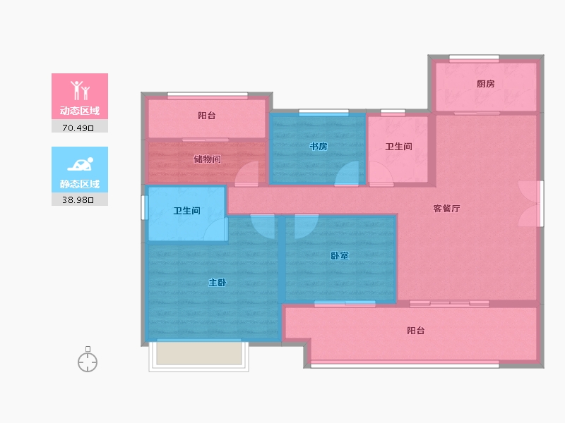 湖南省-长沙市-兴进珺府-98.67-户型库-动静分区