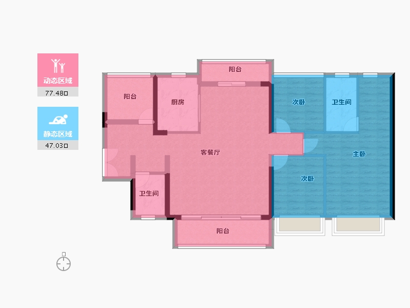 广东省-广州市-越秀·江海潮鸣-112.17-户型库-动静分区