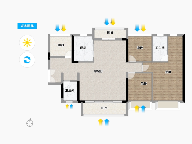 广东省-广州市-越秀·江海潮鸣-112.17-户型库-采光通风