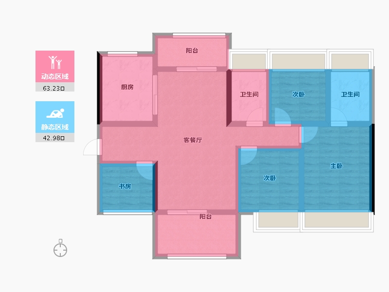 广东省-惠州市-方圆天俊-93.34-户型库-动静分区