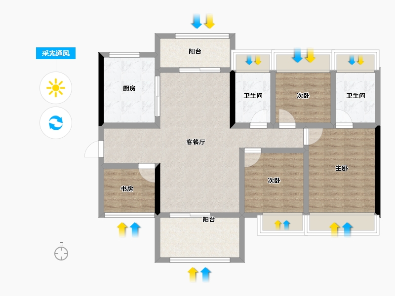 广东省-惠州市-方圆天俊-93.34-户型库-采光通风