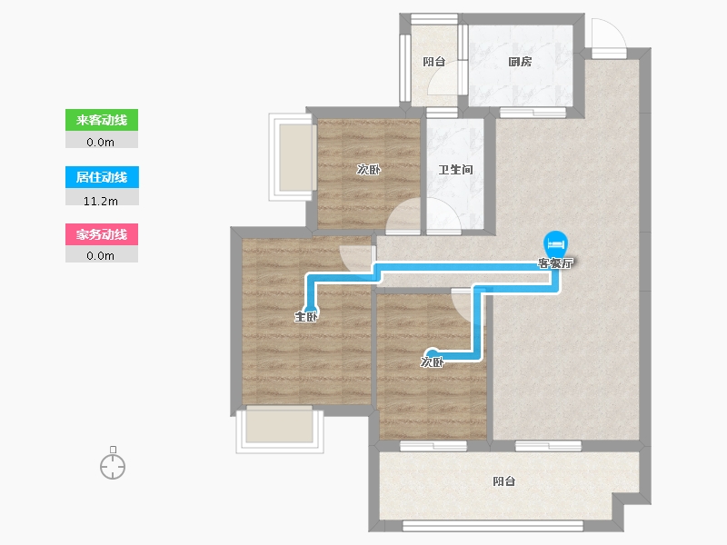 广西壮族自治区-南宁市-中路雅苑-74.07-户型库-动静线