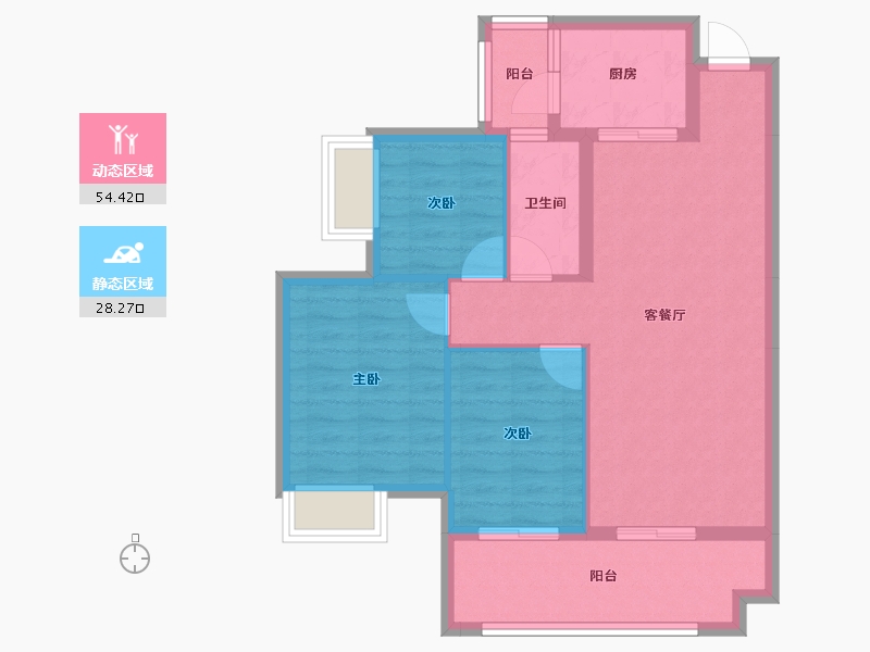 广西壮族自治区-南宁市-中路雅苑-74.07-户型库-动静分区