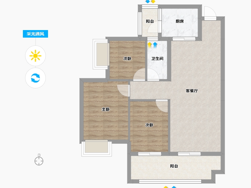 广西壮族自治区-南宁市-中路雅苑-74.07-户型库-采光通风