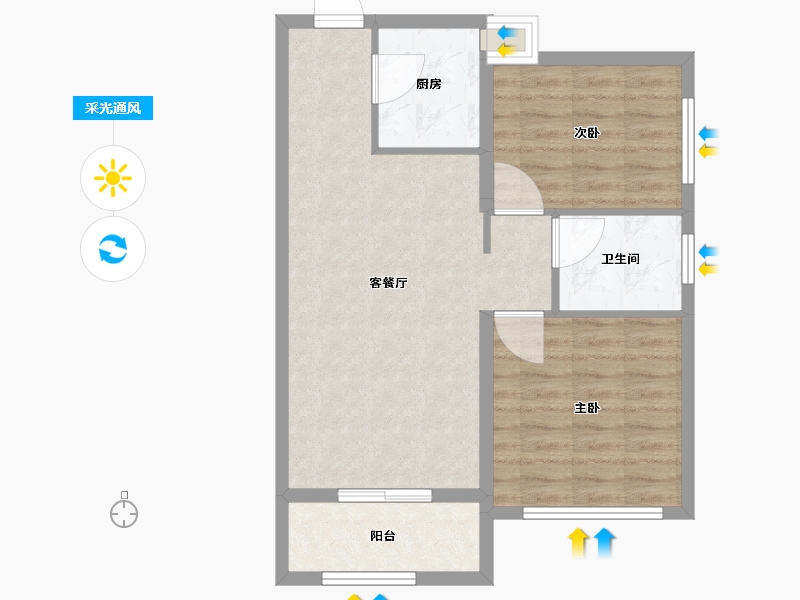 广东省-深圳市-河东骏濠国际-64.50-户型库-采光通风