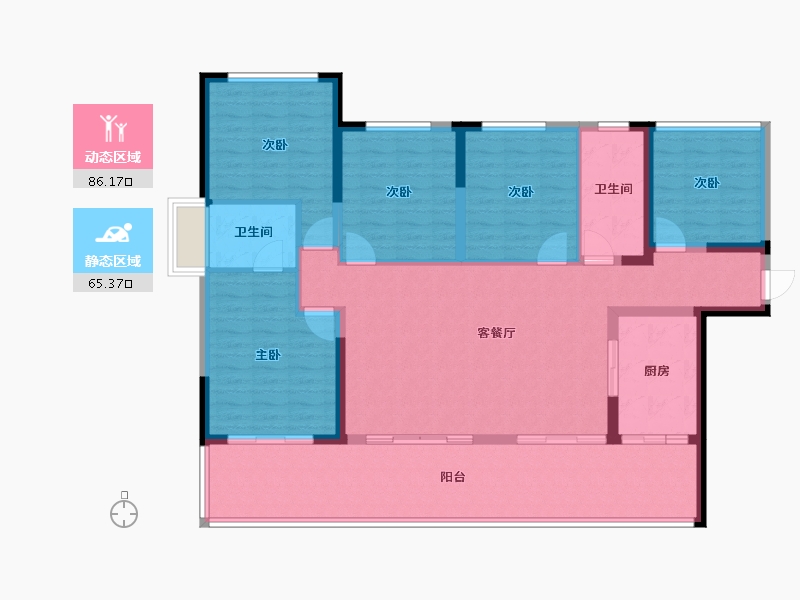 湖南省-邵阳市-凰腾世纪城-137.54-户型库-动静分区