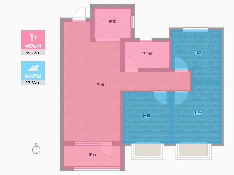 河北省-邢台市-邢台东城天骄-64.05-户型库-动静分区