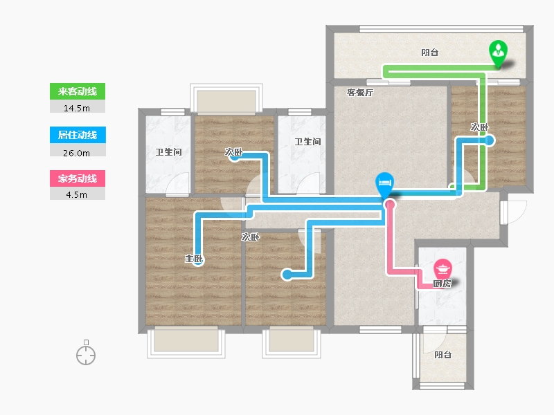 广西壮族自治区-南宁市-中路雅苑-98.40-户型库-动静线