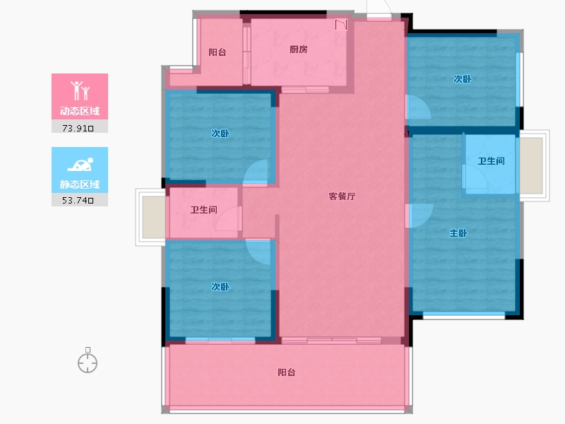 湖南省-邵阳市-凰腾世纪城-114.57-户型库-动静分区