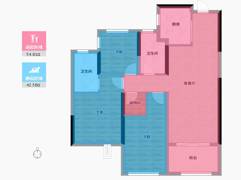 安徽省-合肥市-和悦云锦-86.60-户型库-动静分区