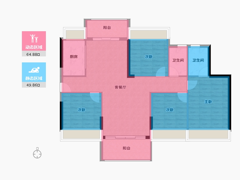 广东省-韶关市-南雄市-104.64-户型库-动静分区