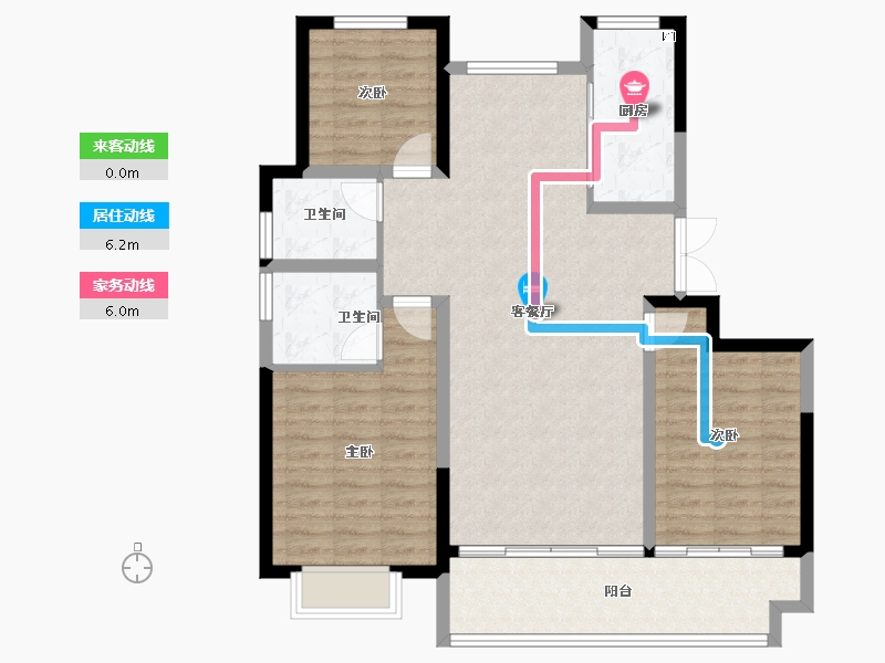 山东省-聊城市-冠县民生·城市领秀-100.55-户型库-动静线