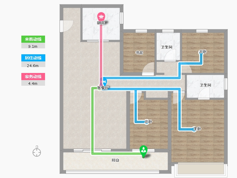 江苏省-南京市-凤溪苑-113.60-户型库-动静线