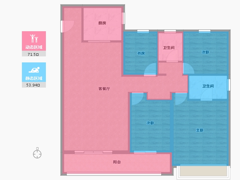 江苏省-南京市-凤溪苑-113.60-户型库-动静分区