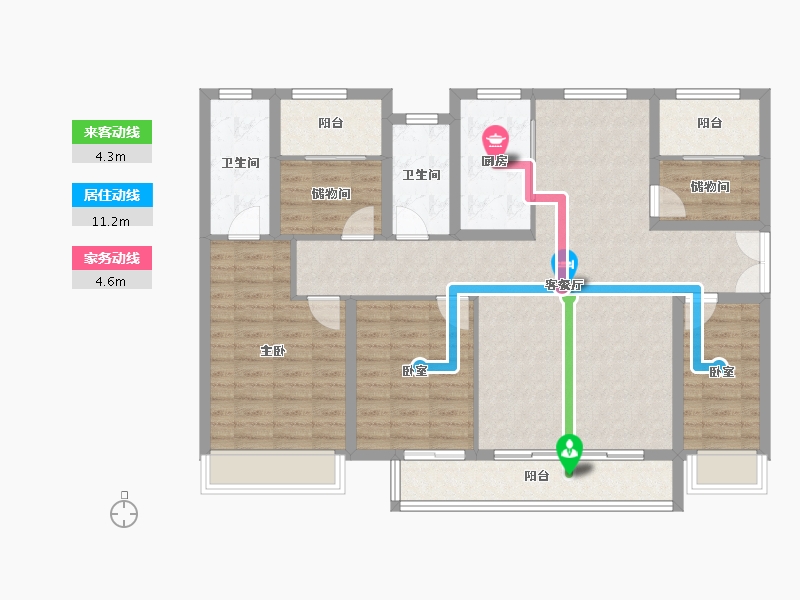 湖南省-长沙市-兴进珺府-117.47-户型库-动静线