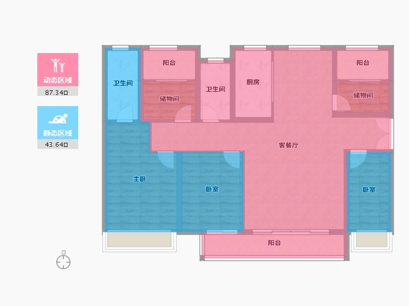 湖南省-长沙市-兴进珺府-117.47-户型库-动静分区