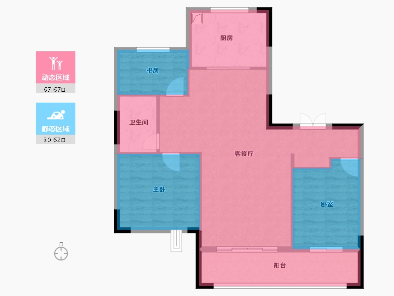 辽宁省-辽阳市-辽阳壹号院-89.66-户型库-动静分区