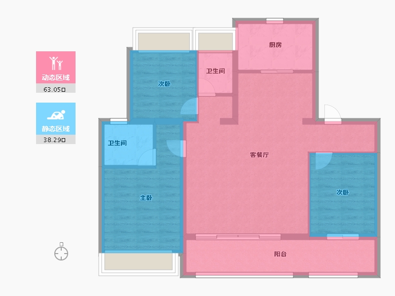 江苏省-南京市-星河·钟山盛世-91.20-户型库-动静分区