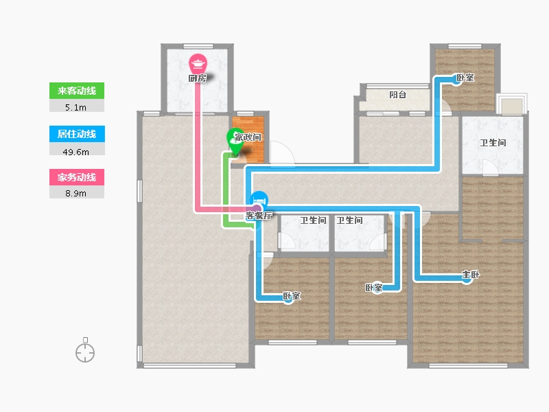 山东省-青岛市-海信松山居-206.65-户型库-动静线