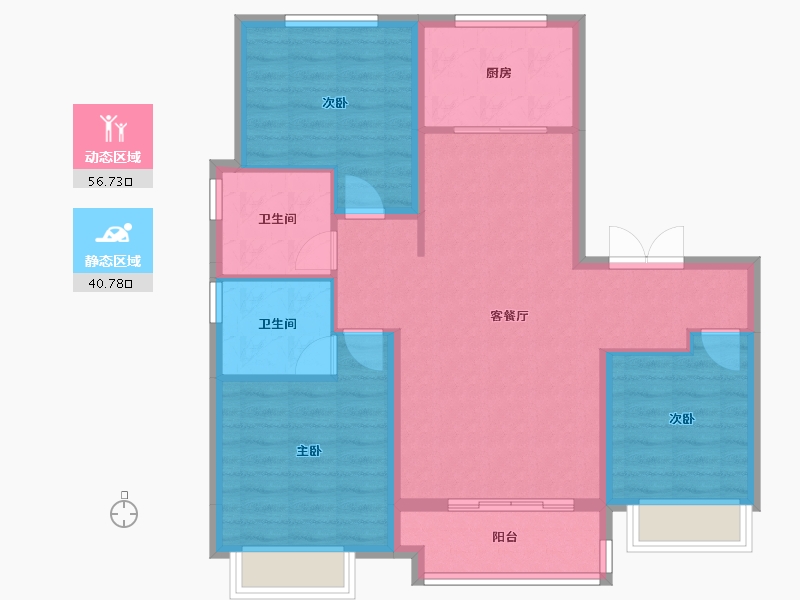 河北省-邯郸市-安联九都漫城二期-87.79-户型库-动静分区