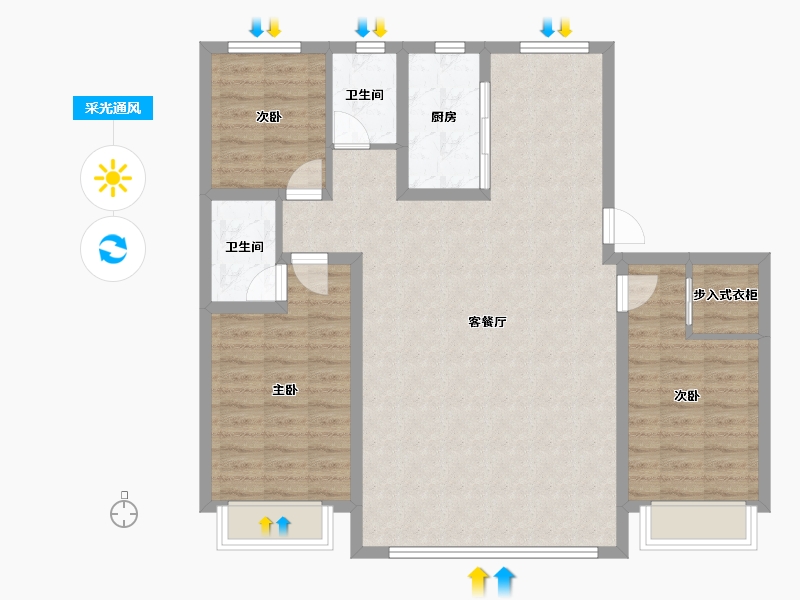 河北省-邢台市-内丘诚园-101.28-户型库-采光通风