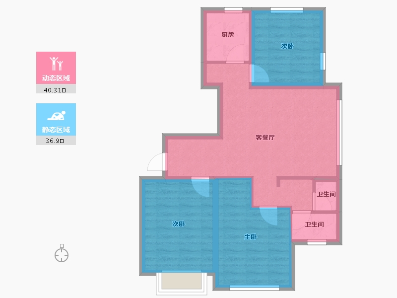 河北省-邢台市-内丘诚园-68.46-户型库-动静分区