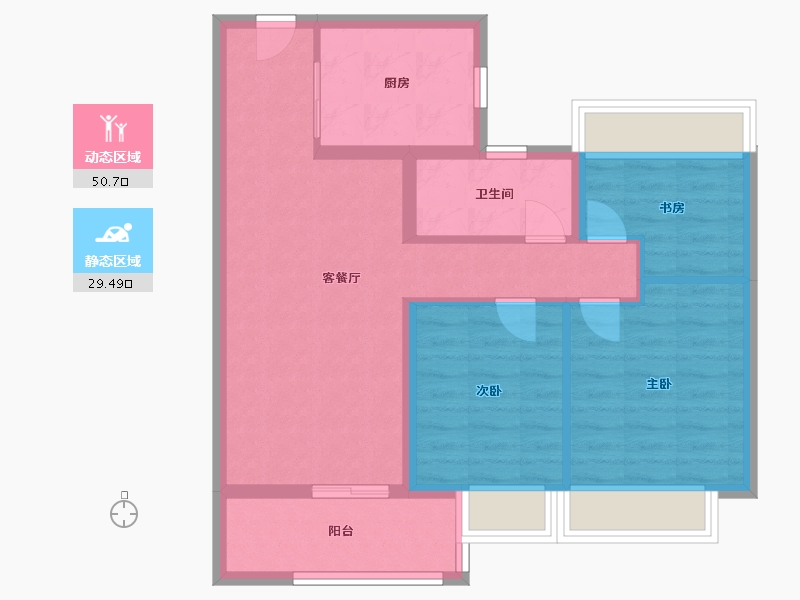 江苏省-南京市-大华锦绣前程-71.20-户型库-动静分区