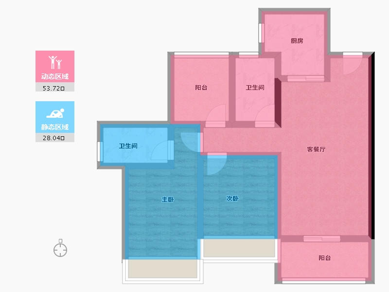 广东省-惠州市-星河冠誉府-71.15-户型库-动静分区