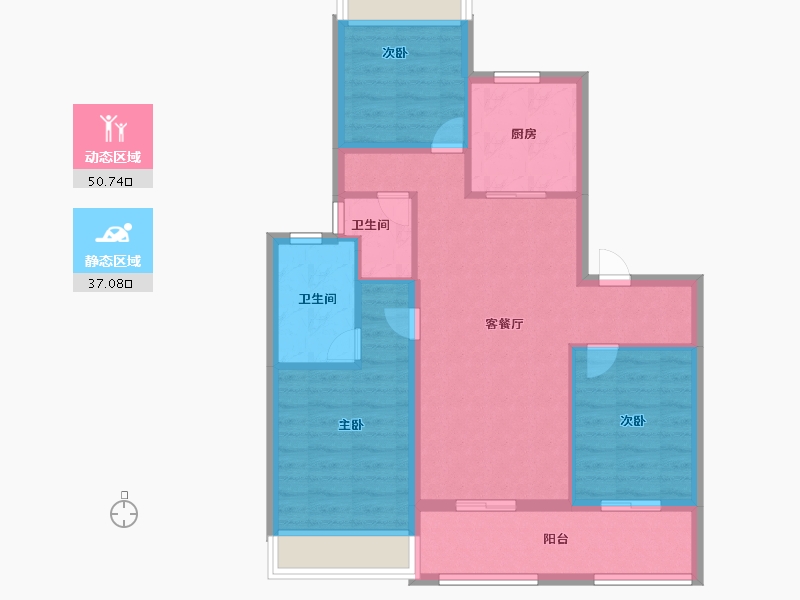 江苏省-南京市-星河·钟山盛世-78.40-户型库-动静分区