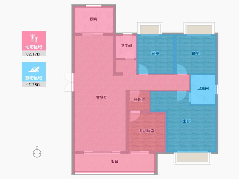 湖南省-长沙市-国欣云境府-115.12-户型库-动静分区