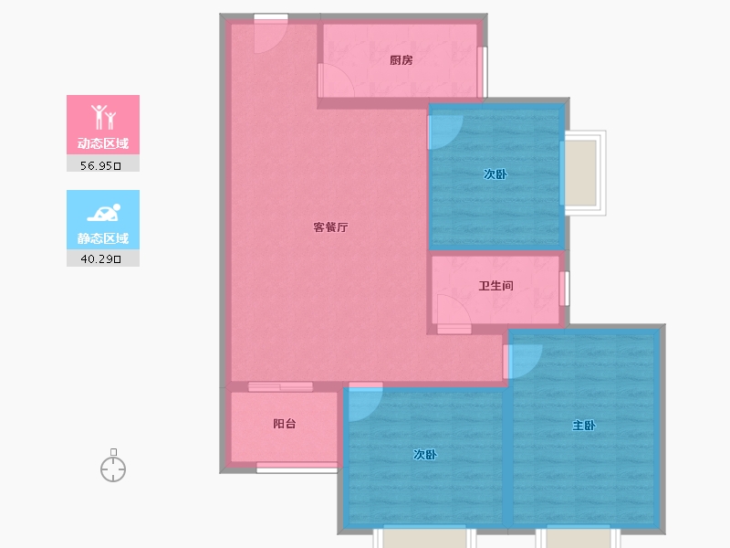 陕西省-西安市-逸景佲园-87.19-户型库-动静分区