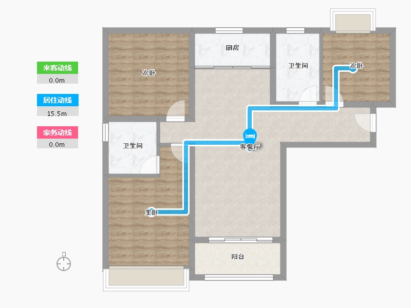 陕西省-西安市-逸景佲园-92.79-户型库-动静线