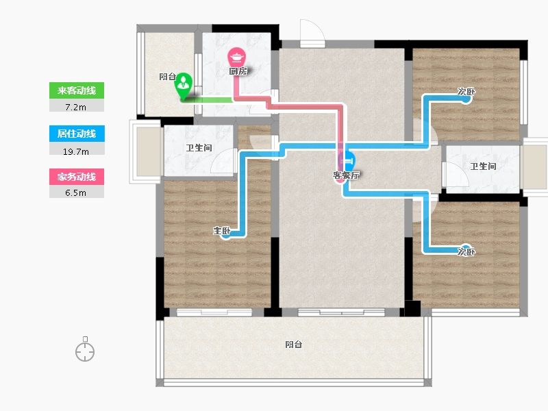 湖南省-邵阳市-凰腾世纪城-105.89-户型库-动静线