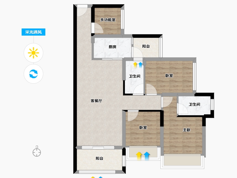 广东省-湛江市-瑞和府-77.03-户型库-采光通风